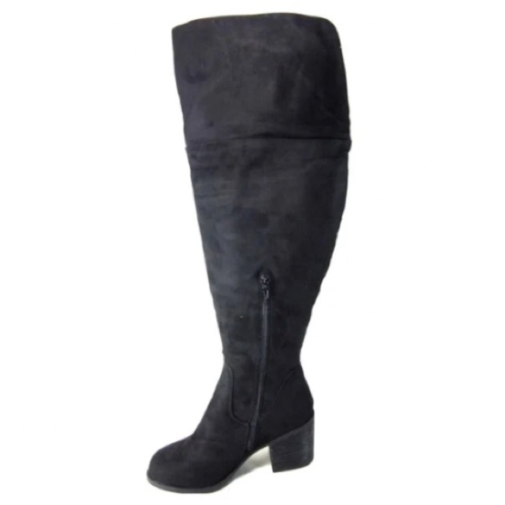 Journee Collection Black Over-the-Knee Boots - Picture 5 of 9
